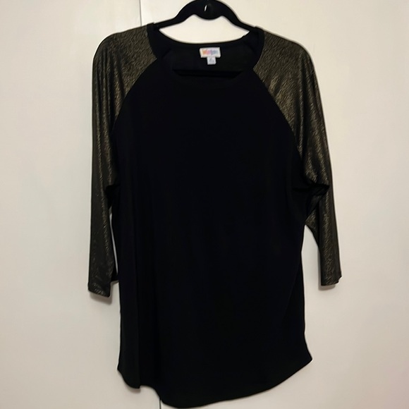 LulaRoe Randy XL Elegant Collection Black with Gold 3/4 sleeves - Picture 1 of 4